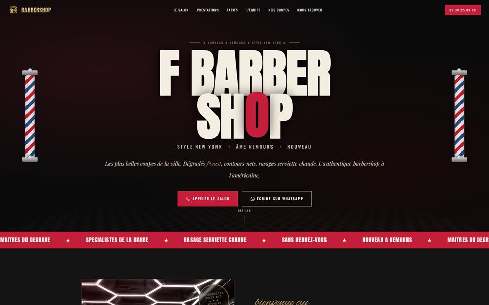 Site web F Barbershop - Nemours